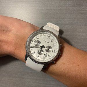 MICHAEL KORS  CHRONOGRAPH WHITE DIAL SILICONE WATCH